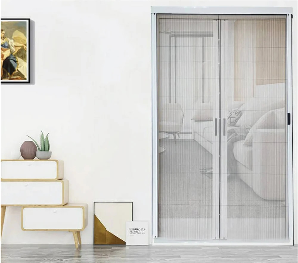 Pleated mesh door
